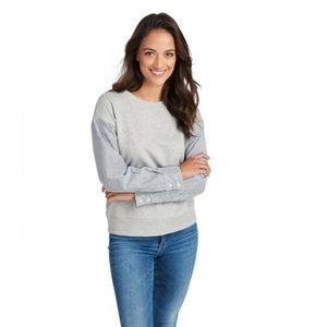 BRAND NEW UNWORN grey Vineyard Vines sweatshirt/mock dress shirt, Size XS.